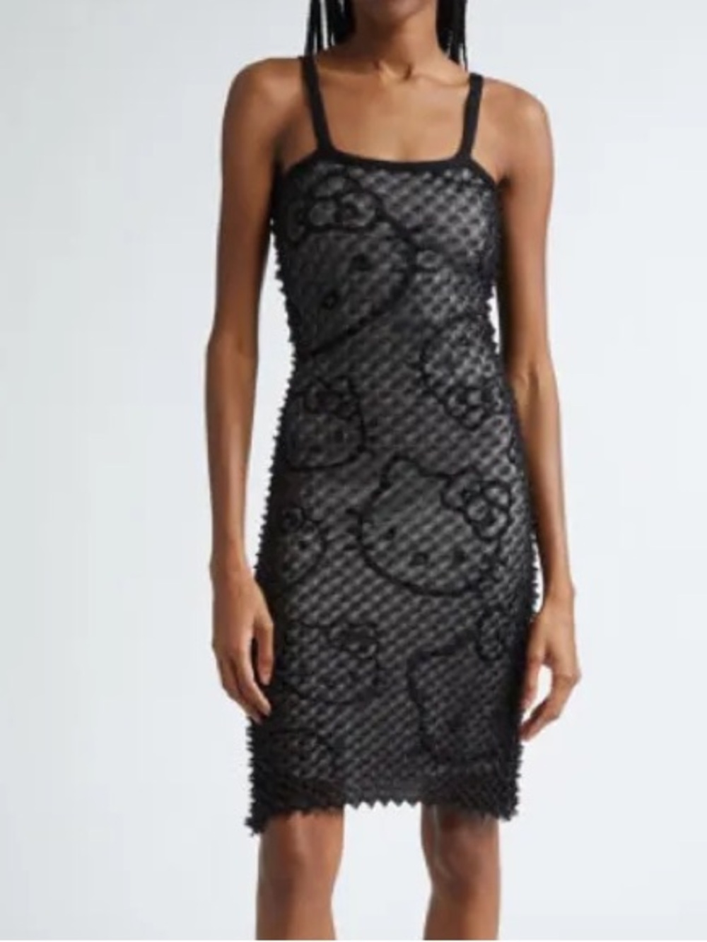 NWOT CHET LO x Sanrio Hello Kitty® Spike Knit Sweater Dress in Black/White